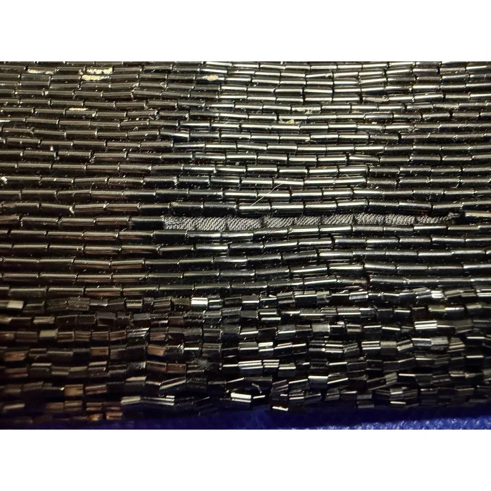 L Regale Vintage Black Beaded Evening Clutch Bag with‎ Chain Strap